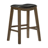 Ordway Black/Brown Pub Height Stool, Black from Homelegance - Luna Furniture