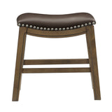 Ordway Brown/Brown Dining Stool, Brown from Homelegance - Luna Furniture