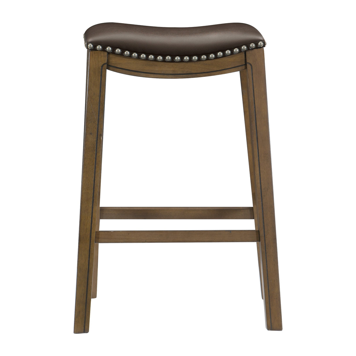 Ordway Brown/Brown Pub Height Stool, Brown from Homelegance - Luna Furniture
