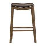 Ordway Brown/Brown Pub Height Stool, Brown from Homelegance - Luna Furniture