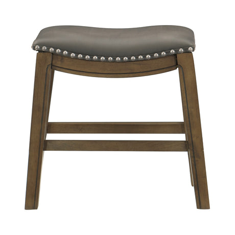 Ordway Gray/Brown Dining Stool, Gray from Homelegance - Luna Furniture