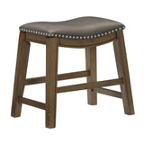 Ordway Gray/Brown Dining Stool, Gray from Homelegance - Luna Furniture