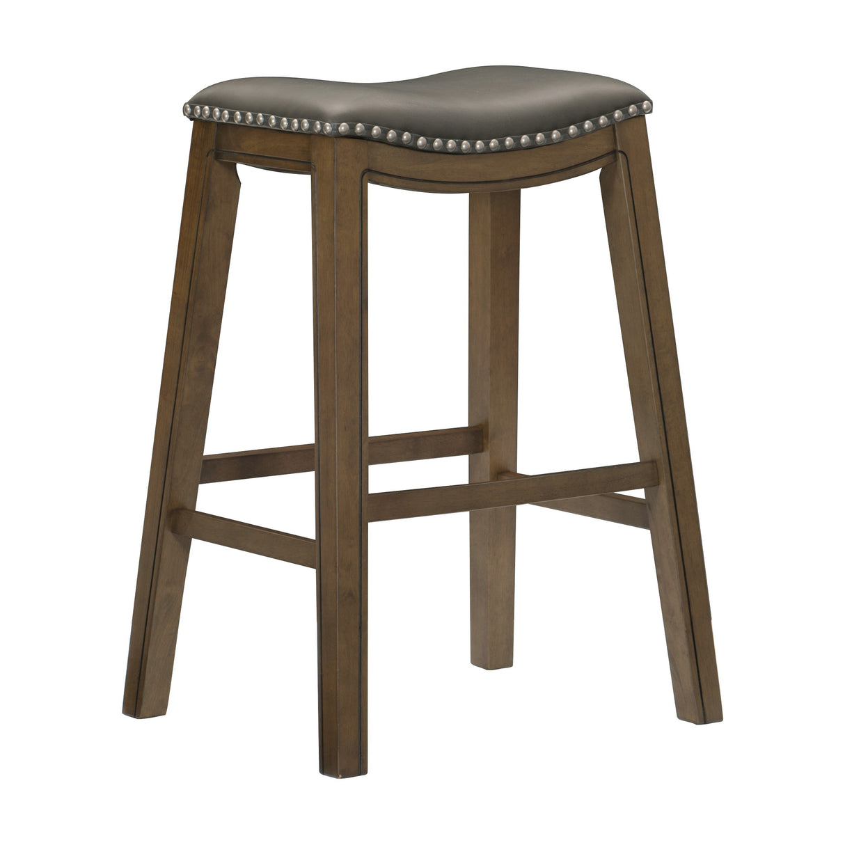 Ordway Gray/Brown Pub Height Stool, Gray from Homelegance - Luna Furniture
