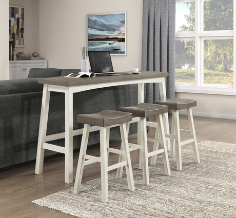Caspian White/Coffee 4-Piece Pack Pub Height Set from Homelegance - Luna Furniture