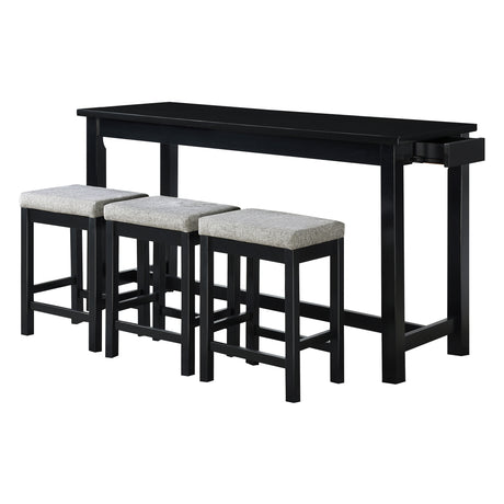 Connected Black 4-Piece Counter Height Set from Homelegance - Luna Furniture
