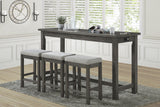 Connected Gray 4-Piece Counter Height Set