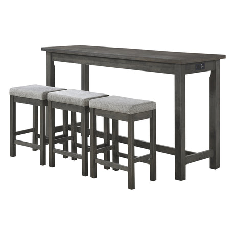 Connected Gray 4-Piece Counter Height Set from Homelegance - Luna Furniture