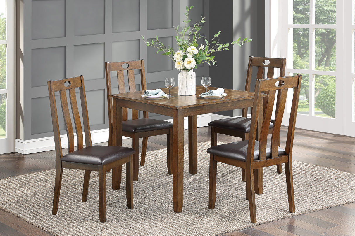 Weston Medium Brown 5-Piece Dining Set from Homelegance - Luna Furniture