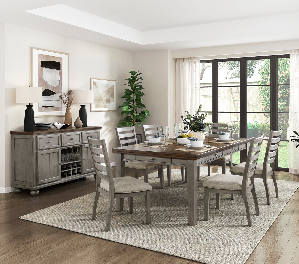 Tigard Cherry/Gray Dining Set from Homelegance - Luna Furniture