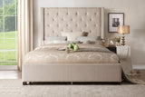 Fairborn Beige Full Bed Platform Bed from Homelegance - Luna Furniture