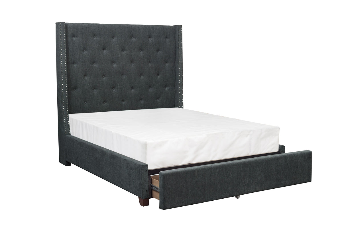 Fairborn Beige Queen Platform Bed with Storage Footboard from Homelegance - Luna Furniture