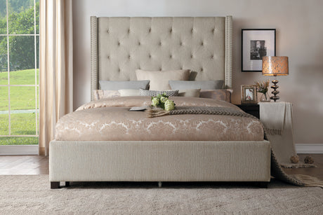 Fairborn Beige Eastern King Platform Bed from Homelegance - Luna Furniture