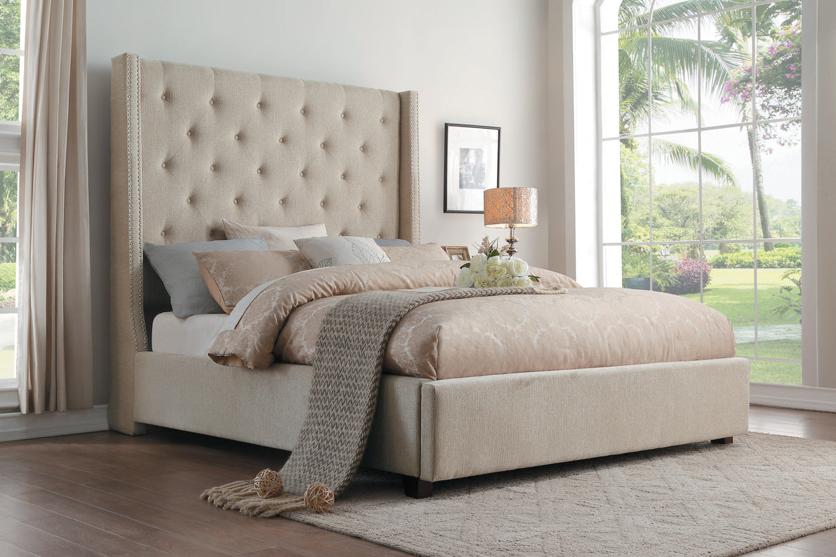 Fairborn Beige Eastern King Platform Bed from Homelegance - Luna Furniture