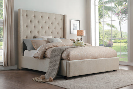 Fairborn Beige Eastern King Platform Bed from Homelegance - Luna Furniture