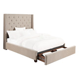 Fairborn Beige Eastern King Platform Bed with Storage Footboard from Homelegance - Luna Furniture