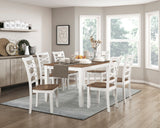 Challis Cherry/White 7-Piece Dining Set from Homelegance - Luna Furniture