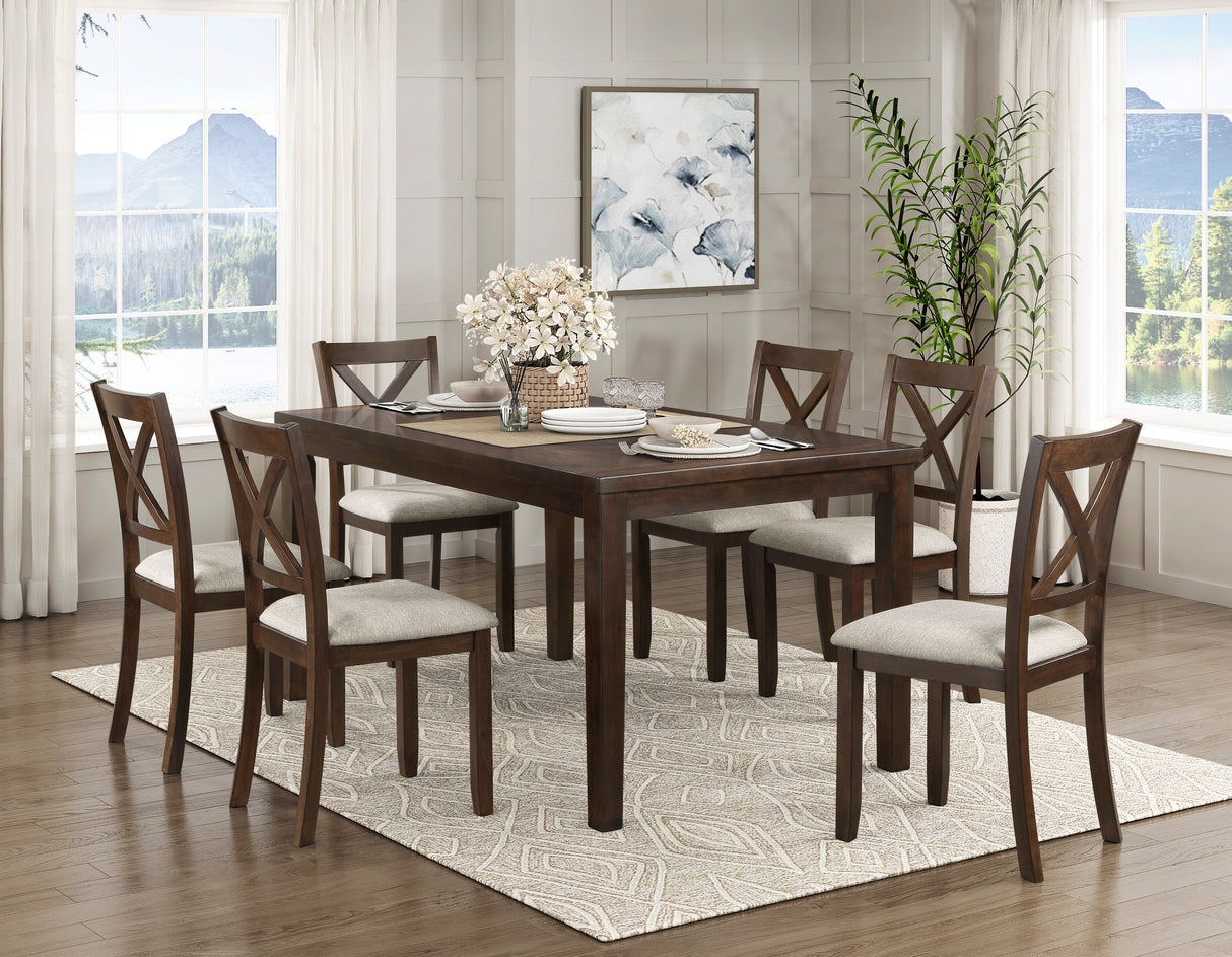 Challis Dark Cherry 7-Piece Dining Set from Homelegance - Luna Furniture