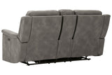Next-Gen DuraPella Slate Power Reclining Loveseat with Console from Ashley - Luna Furniture
