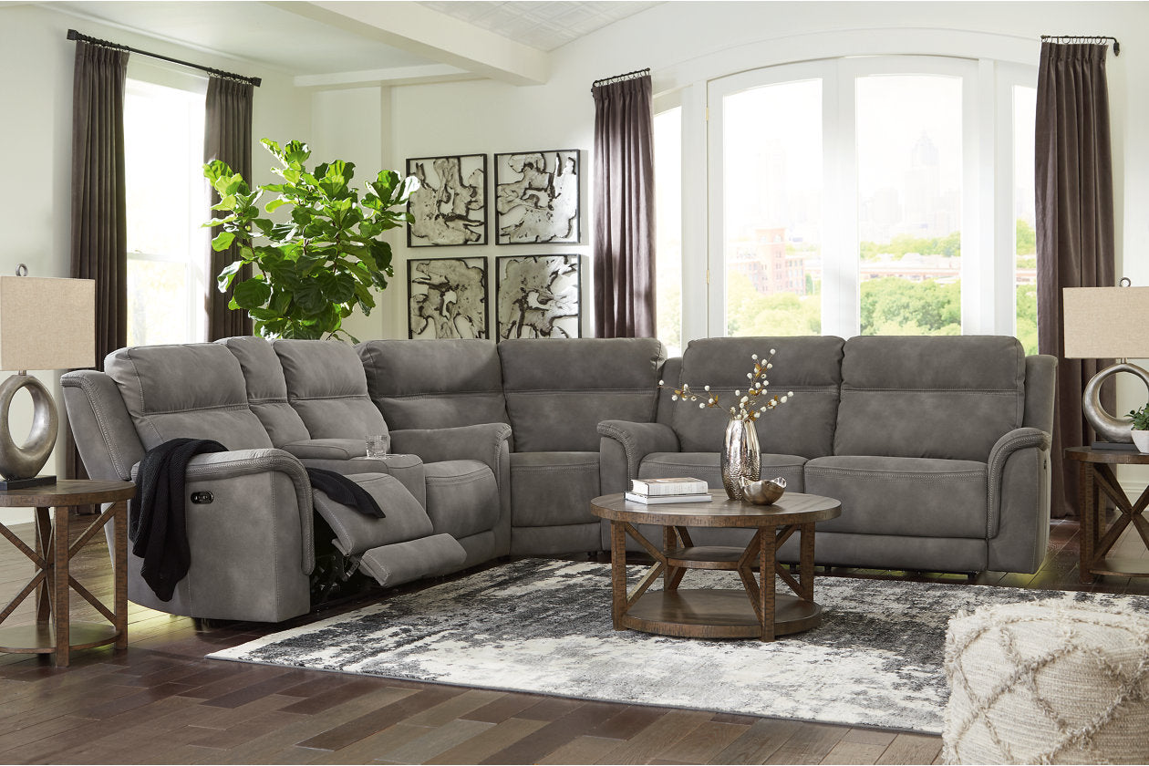 nyaaaaaaa様グレーXS Next-Gen DuraPella Slate 3-Piece Power Reclining Sectional – Luna