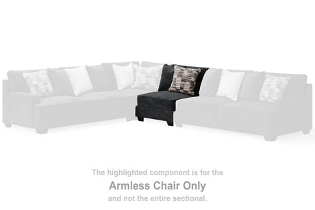 Lavernett Charcoal Armless Chair from Ashley - Luna Furniture