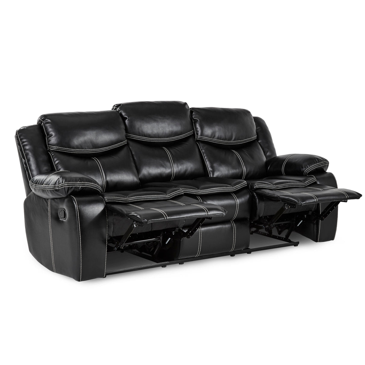 Bastrop Black Reclining Sofa - Luna Furniture