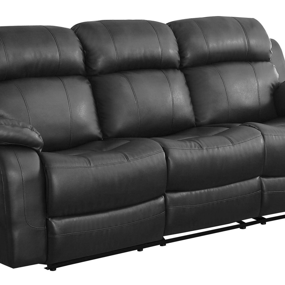 Marille Black Bonded Leather Reclining Sofa Luna Furniture