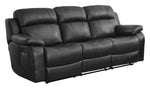 Marille Black Bonded Leather Reclining Sofa - Luna Furniture