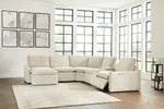 Hartsdale Linen 6-Piece Left Arm Facing Reclining Sectional with Console and Chaise