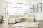 Hartsdale Linen 5-Piece Right Arm Facing Reclining Sectional with Chaise
