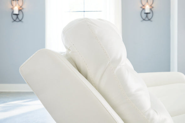 Warlin White Power Reclining Sofa