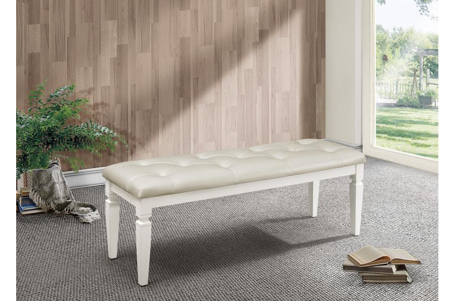 Allura White Bedroom Bench from Homelegance - Luna Furniture