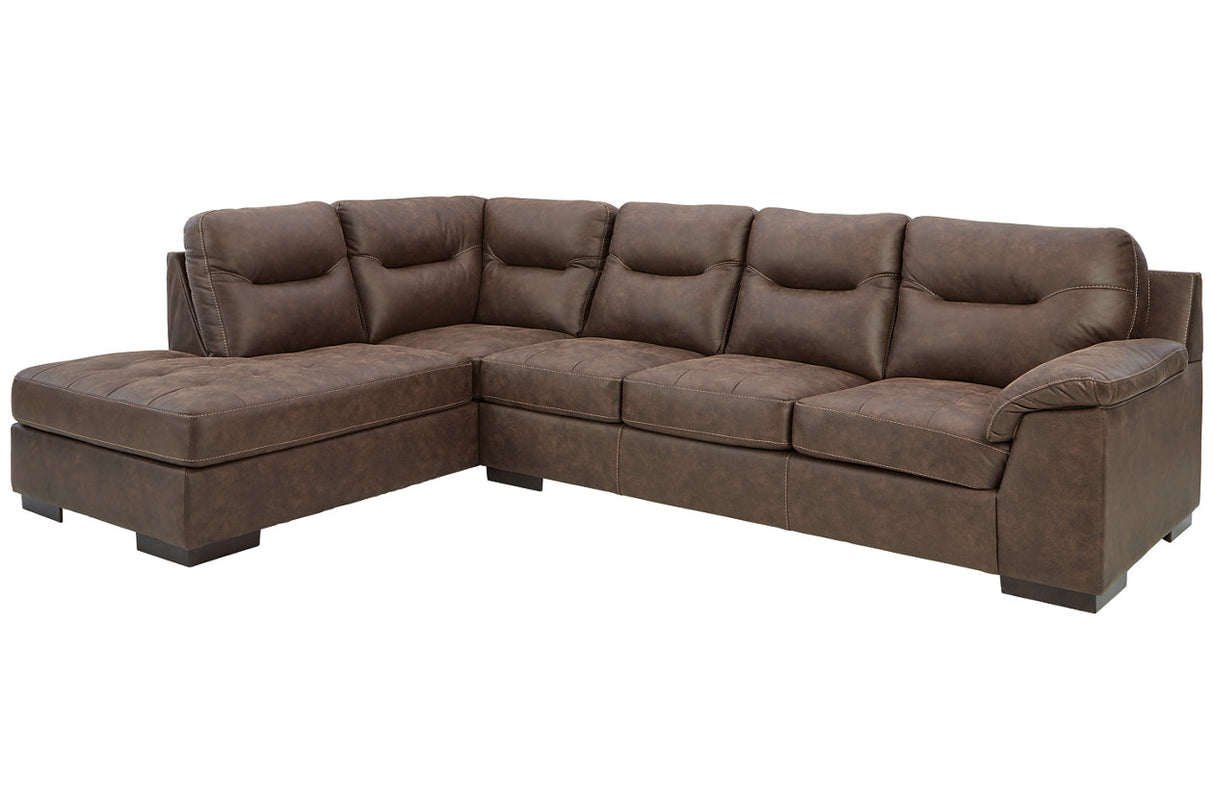 Maderla Walnut 2-Piece LAF Chaise Sectional