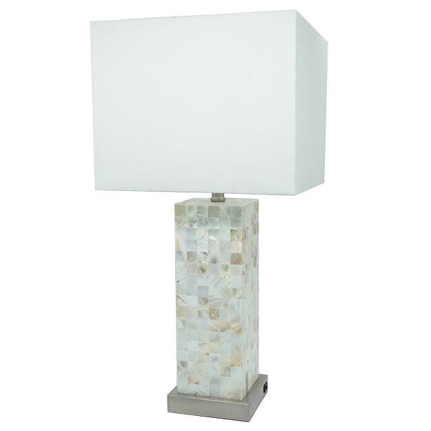 Crown White and Gray Table Lamp, Set of 2