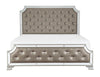 Avondale Silver Queen Mirrored Upholstered Panel Bed - Luna Furniture