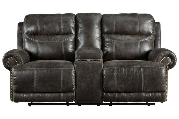 Grearview Charcoal Power Reclining Loveseat with Console