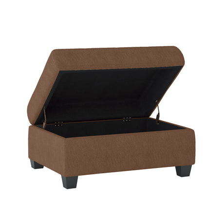 Heights Chocolate Brown Reversible Sectional with Storage Ottoman from Homelegance - Luna Furniture