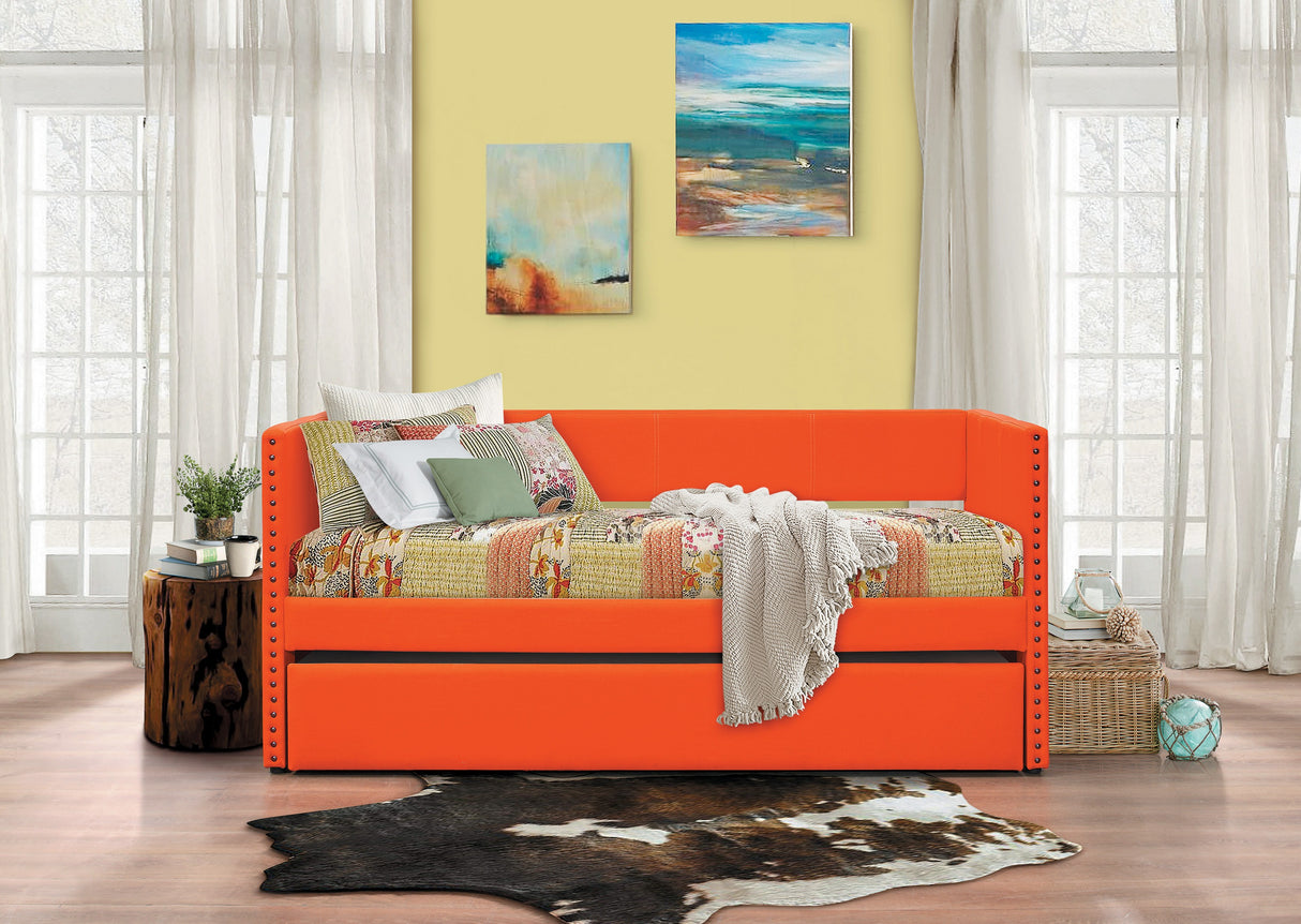 Therese Orange Daybed with Trundle from Homelegance - Luna Furniture