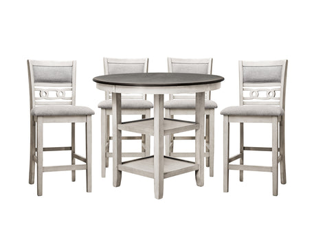 Savor White 5-Piece Counter Height Set -  - Luna Furniture
