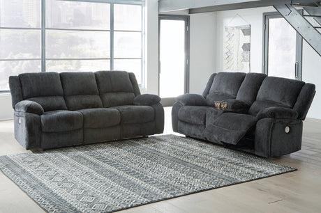Draycoll Slate Power Reclining Living Room Set - Luna Furniture