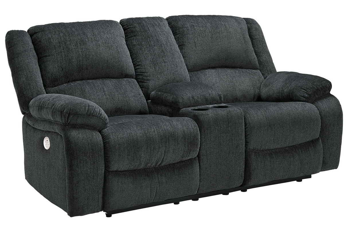 Draycoll Slate Power Reclining Loveseat with Console from Ashley - Luna Furniture