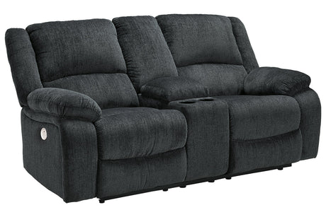 Draycoll Slate Power Reclining Loveseat with Console from Ashley - Luna Furniture