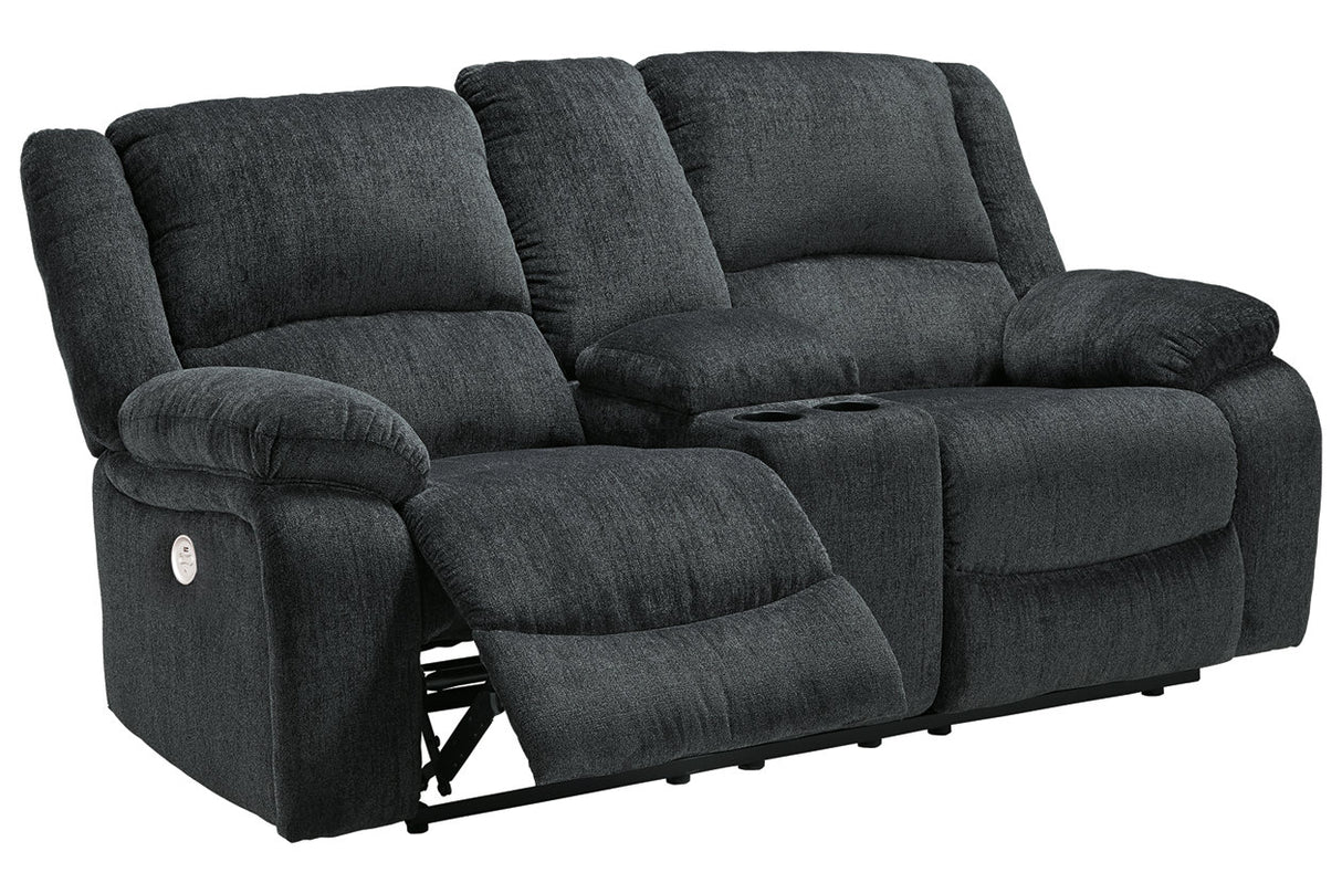 Draycoll Slate Power Reclining Loveseat with Console from Ashley - Luna Furniture