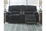 Draycoll Slate Reclining Loveseat with Console