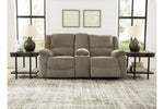 Draycoll Pewter Reclining Loveseat with Console