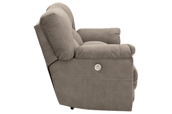 Cavalcade Slate Power Reclining Loveseat with Console