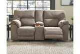 Cavalcade Slate Power Reclining Loveseat with Console from Ashley - Luna Furniture