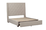 Fairborn Beige Queen Upholstered Storage Platform Bed