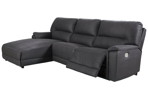 Henefer Midnight 3-Piece Power Reclining Sectional with Chaise