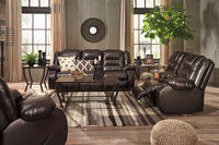 Vacherie Chocolate Reclining Living Room Set - Luna Furniture