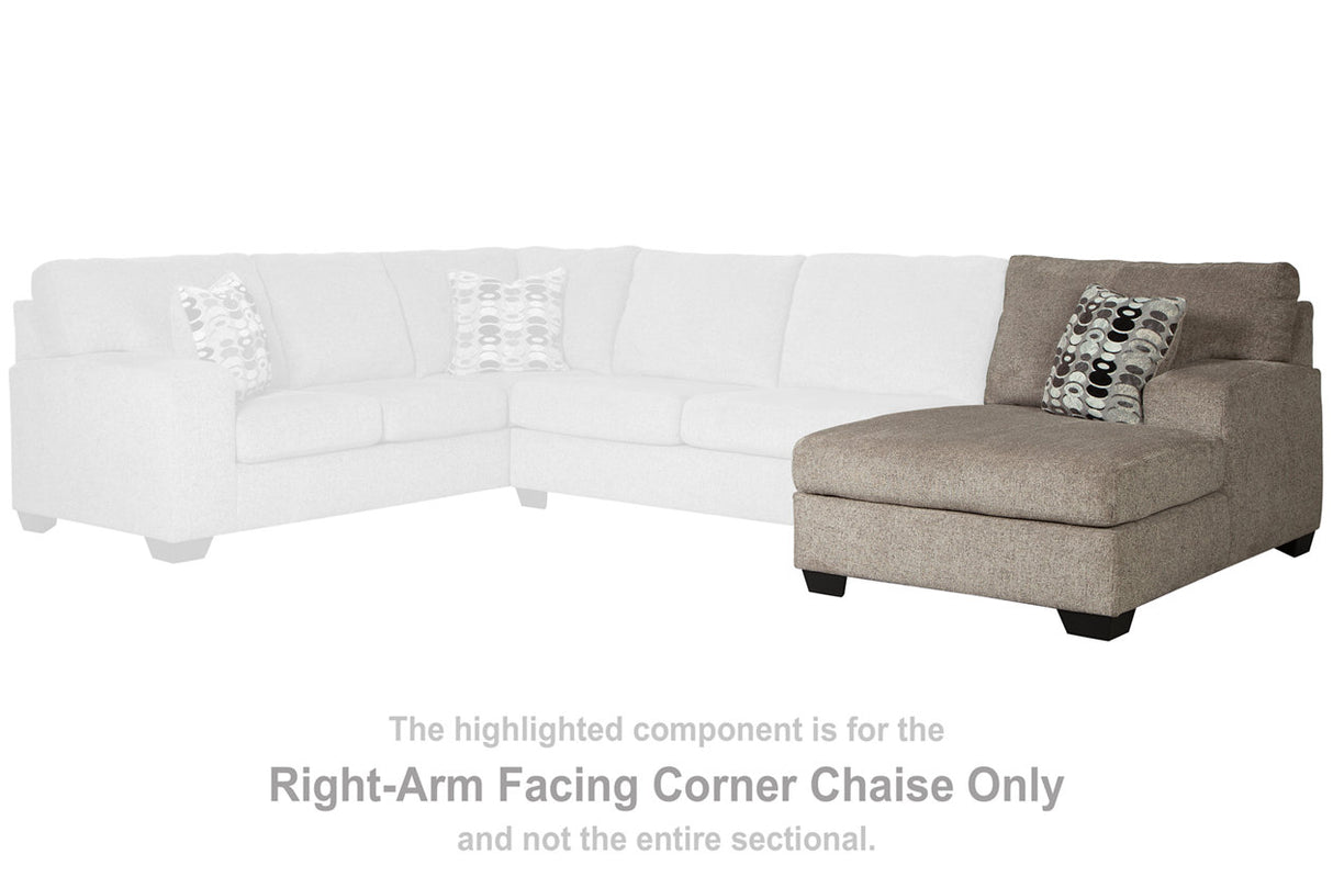 Ballinasloe Platinum Right-Arm Facing Corner Chaise from Ashley - Luna Furniture